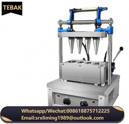 Ice Cream Cone Making Machine 4-Head Egg Holder Electromechanical Cone Making Equipment Dairy Sweet Pizza Cone Making Machine