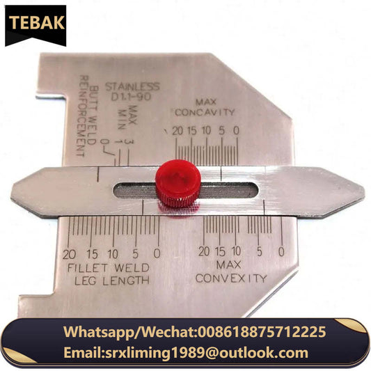 TEBAK 0-20mm Stainless Steel Welding Pressure Gauge Butt and Fillet Welds Calibration Upper Angle Filling Gauge Welding Gauge
