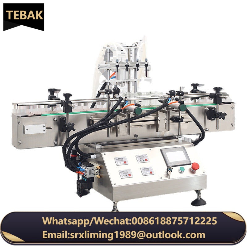 4 Nozzle Semi-Automatic Magnetic Pump Liquid Vial Bottle Packing Machine 10-2500ml Oil Beverage Water Perfume Juice Packaging