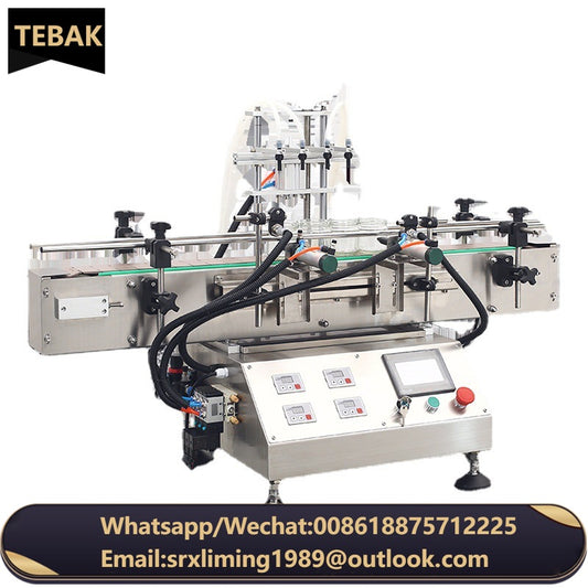 4 Nozzle Semi-Automatic Magnetic Pump Liquid Vial Bottle Packing Machine 10-2500ml Oil Beverage Water Perfume Juice Packaging