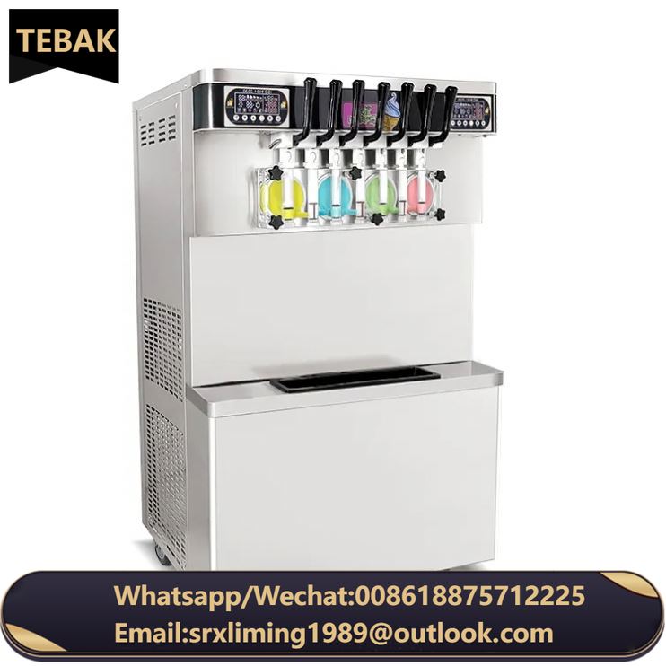 TEBAK Floor Over Night Keep Fresh Wash 7 Flavors Serve Ice Cream Machine Soft/Automatic Machine/Yogurt Ice Cream Machine