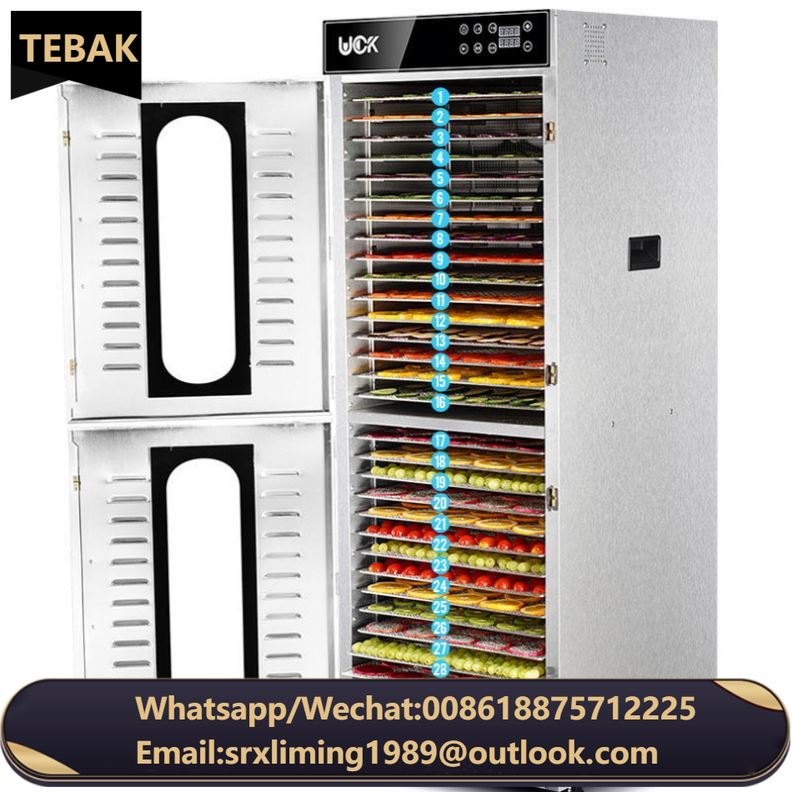 TEBAK Commercial Kitchen Stainless Steel Fruit Dehydrator Single Cabinet Metal Mesh Tray Industrial Fruit Dryer