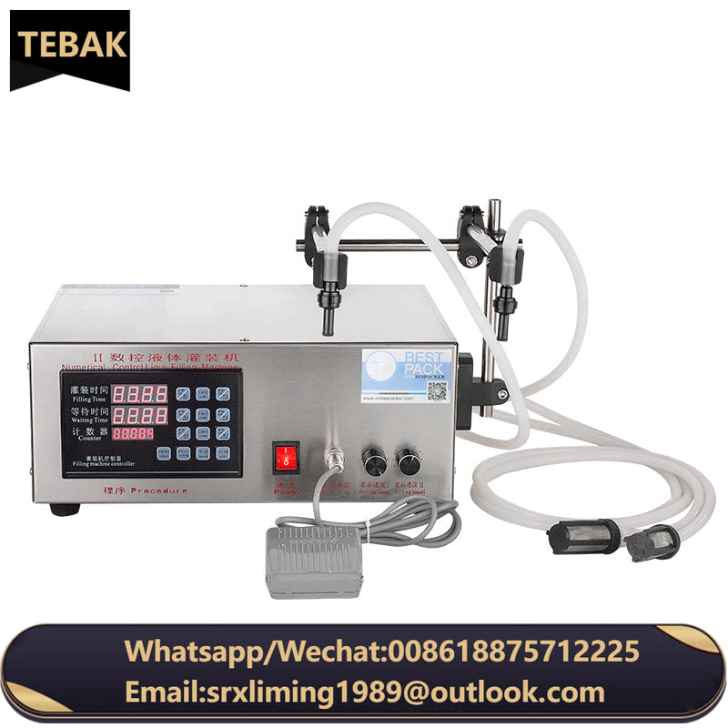 TEBAK XK-580II Double Heads Digital Liquid Quantitative Juice Milk Beer White Wine Vinegar Mineral Water Liquid Filling Machine