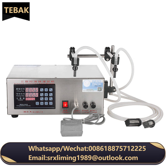 TEBAK XK-580II Double Heads Digital Liquid Quantitative Juice Milk Beer White Wine Vinegar Mineral Water Liquid Filling Machine