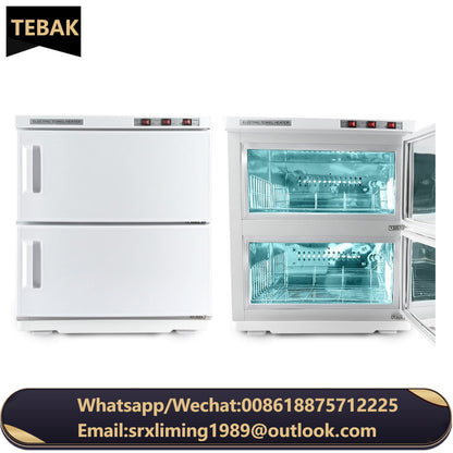 TEBAK Professional Electric Vertical Salon Spa Tool Cabinet Towel Heater Ultraviolet Towel Warmer