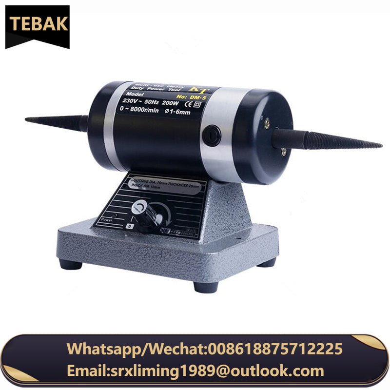 TEBAK Jewelry Making Tools Buff Polishing Machine Double-Head Tabletop Grinder Buffing Wheel Jewelry Polishing Machine