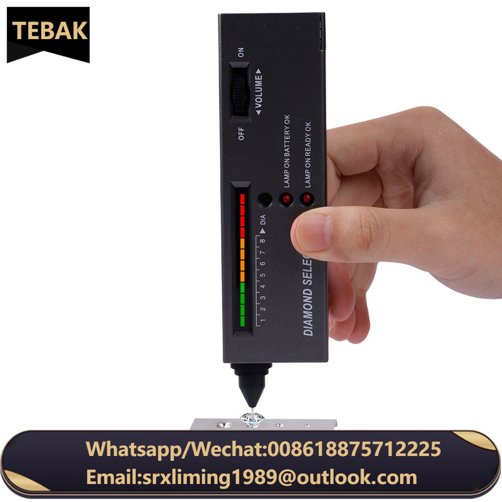 TEBAK Testing Equipment Hardware Hand Tool Diamond Discriminator Tester Pen Gemstone Selector LED Indicator Jewelry Testing Tool
