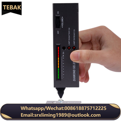 TEBAK Testing Equipment Hardware Hand Tool Diamond Discriminator Tester Pen Gemstone Selector LED Indicator Jewelry Testing Tool