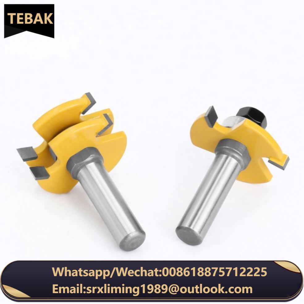 Wood Working Tools Tongue and Groove Router Bit Set 1/2" X 1/4" Shank Woodworking Cutter Tenon Cutter for Woodworking Tools