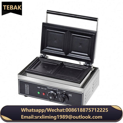 Commercial Sandwich Electric Heating Hot-Pressed Pearl Toast Bread Maker Stainless Steel Sandwich Snack Equipment