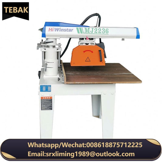 A TEBAK Mj2236 Industrial Portable Wood Saw Machine Ross Cutting Radial Arm Saw Controllable Feed Rate Woodworking Sawing Machine