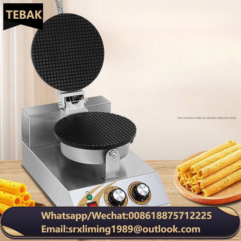 New Technology Stainless Commercial Double Cone Crispy Egg Roll Small Type Convenient Ice Cream Cone Machine Maker