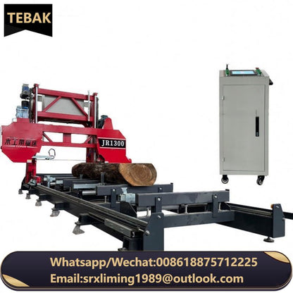 A TEBAK Large Horizontal Gantry Sawing Machine Automatic Sawmill Price Electric Power Automatic Band Saw Saw Board diesel Sawmill