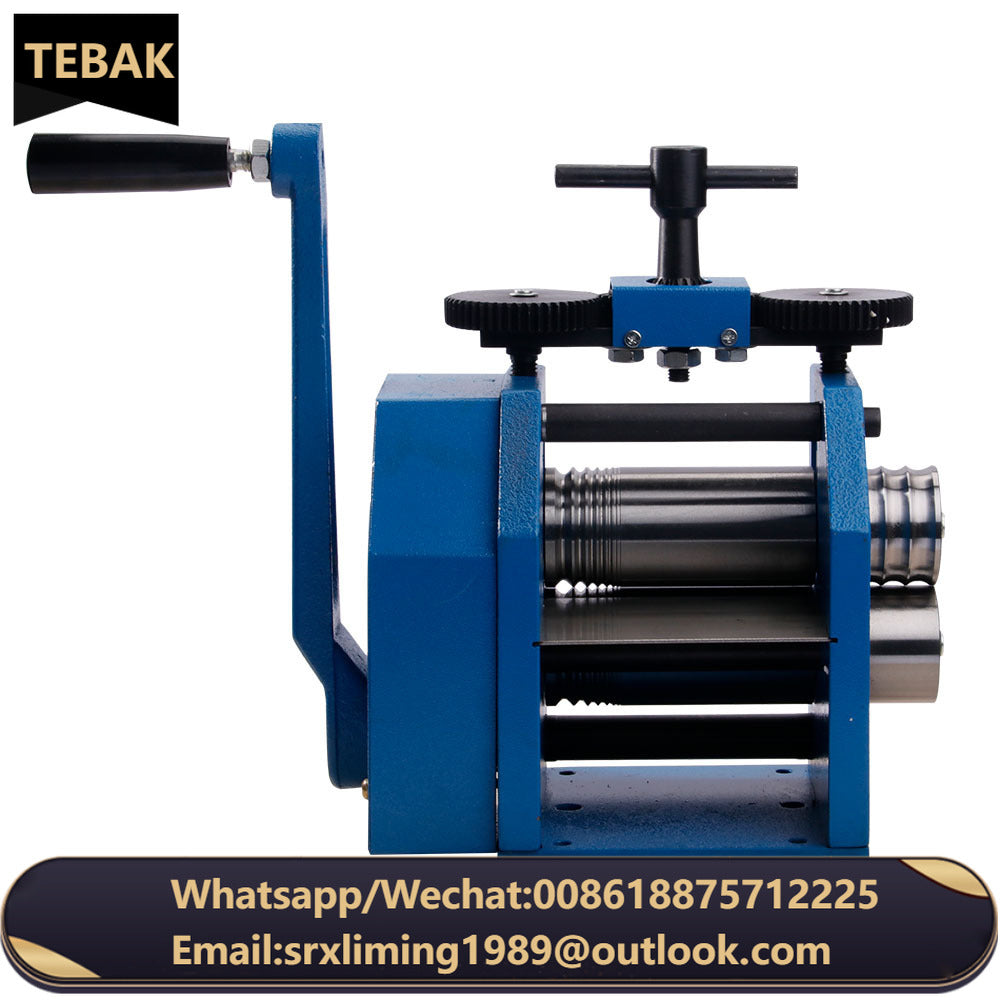 TEBAK DIY Manual Presser Gold Jewelry Rolling Flat Semicircle Pattern Jewelry Rolling Mill Machine for Metal-rolling Sheet Mills