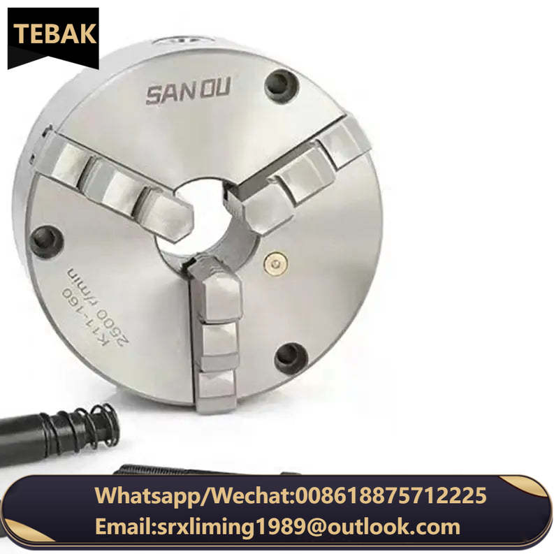 3 Jaw Hand Tools K11 80 100 125 160 200 250 mm Manual Self-Centering Scroll Lathe Chuck for CNC Machining