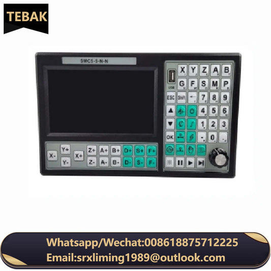 TEBAK CNC 5 Axis Offline Mach3 USB Controller SMC5-5-N-N 500KHz G-Code 7 Inch Large Screen 6 Axis Emergency Stop Hand Wheel MPG