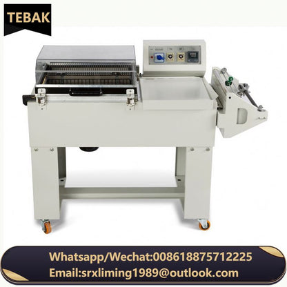 TEBAK POF Film Carton Book Bottle Semi Automatic 2 in 1 L Bar Sealing Heat Shrink Packing Wrapping Machines
