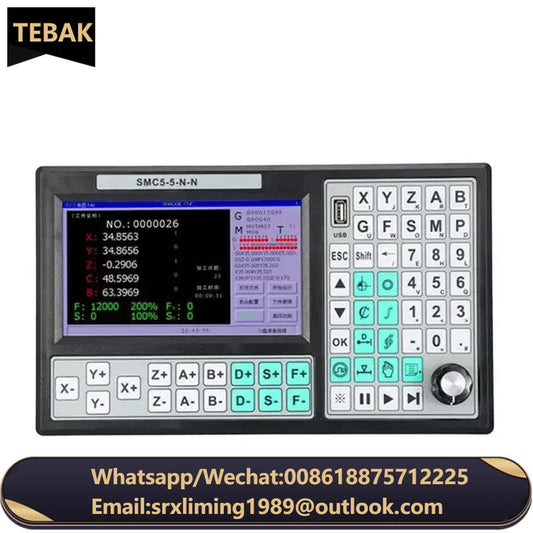 TEBAK CNC SMC5-5-N-N 5-axis RTCP Offline USB Controller 500KHz G Code 7-inch Large Screen Replaces Mach3 Cyclmotion