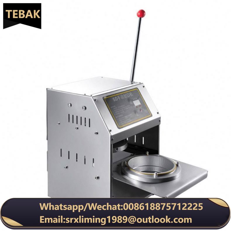 TEBAK Electric Aluminum Customized Fast Food Manual Semi-automatic Foil Square Sealer Container Heat Boxes Sealing Machine