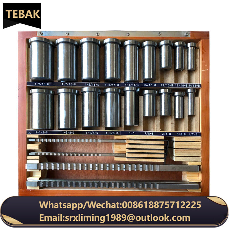TEBAK Hot Sale Hot Sale 21PCS Keyway Broach Sets, with Bushing & Shim for Industrial Tools