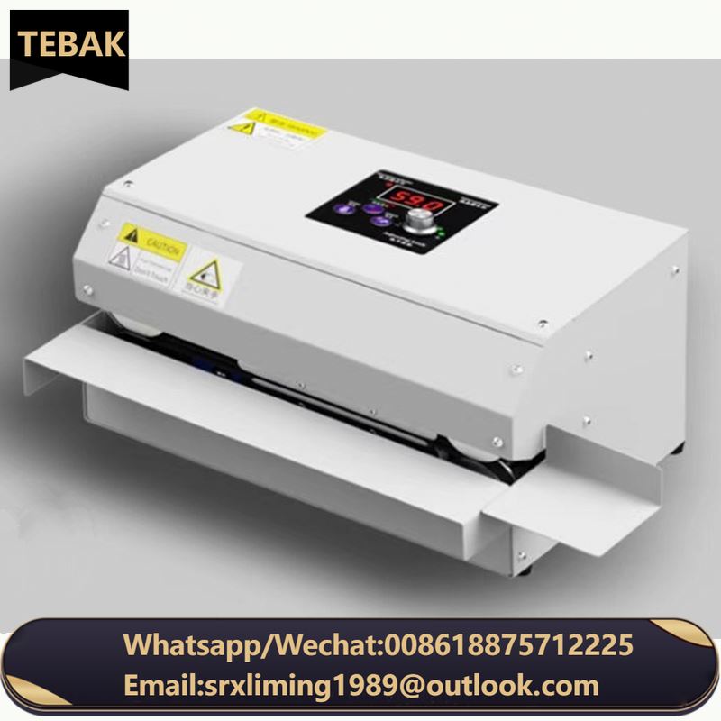 TEBAK Date Printing Continuous Induction Aluminum Foil Sealing Machine Plastic Coffee Tea Non Woven Heat Sealing Machine