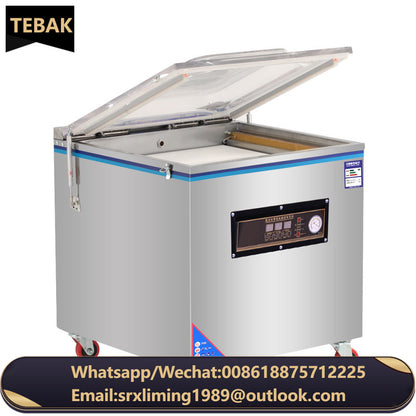 TEBAK Frozen Chicken Packaging Vacuum Machine Double Chamber Packing Automatic Mini Cheese Seafood Meat Coffee Brick