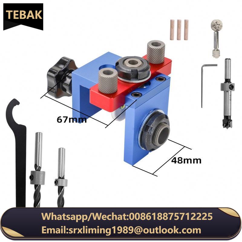 TEBAK W-136 Woodworking  Three in One Circular Wooden Tenon Panel Furniture Auxiliary Drilling  Tool Woodworking Pocket Hole Jig