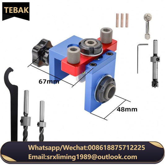 TEBAK W-136 Woodworking  Three in One Circular Wooden Tenon Panel Furniture Auxiliary Drilling  Tool Woodworking Pocket Hole Jig