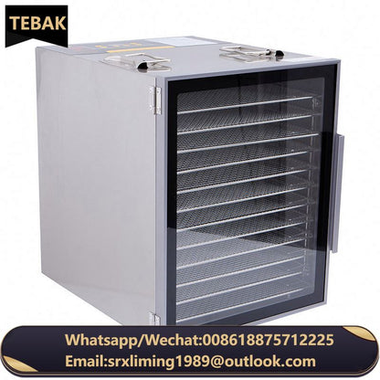 TEBAK 12 Layers Food Dryer Fruit Vegetable Dehydrator Machine Home Food Air Drying Oven Beef Pet Food Meat Lemon Dryer Machine