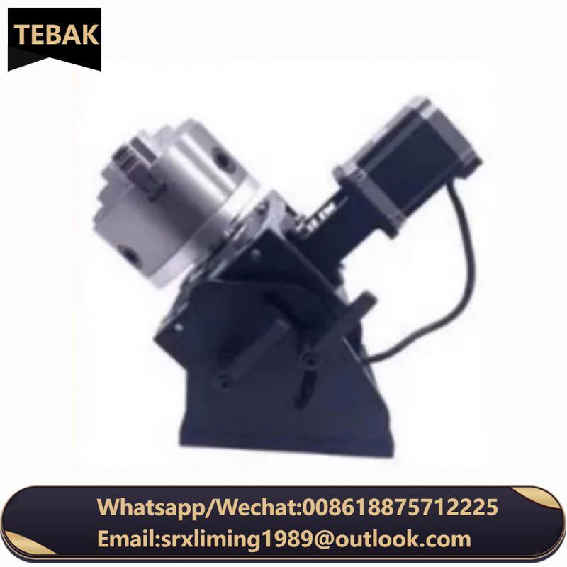 TEBAK CNC Automatic Rotary D80 D100 D125 D160mm Rotary Chuck Laser Marking Machine for Round Cylinder Products Engraving Welding