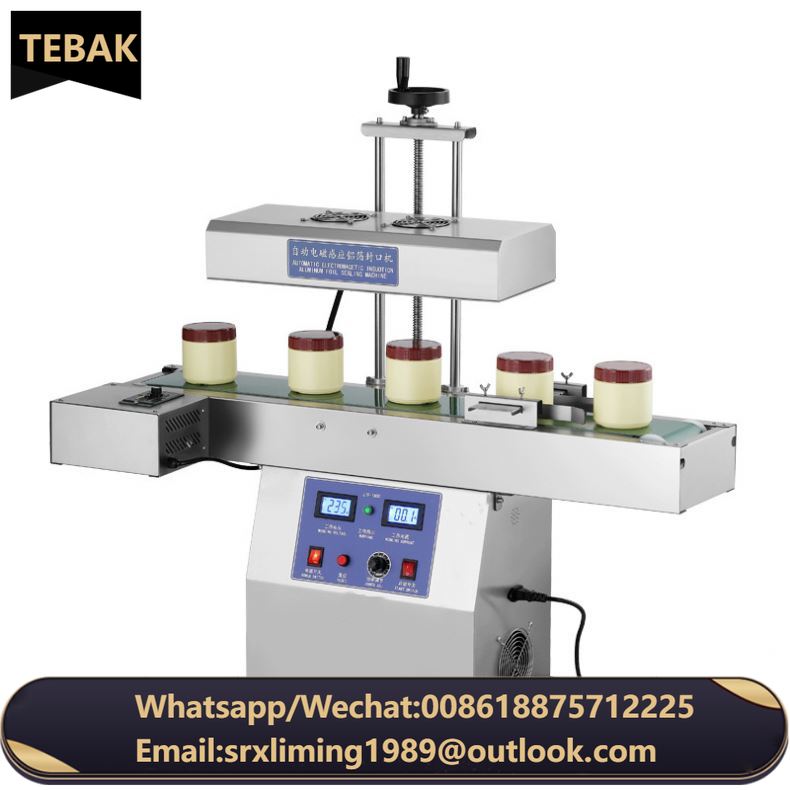 Aluminum Foil Gasket Sealing Machine Automatic Stainless Steel Continuous Plastic Bottle Glass Jar Lid Electromagnetic Induction