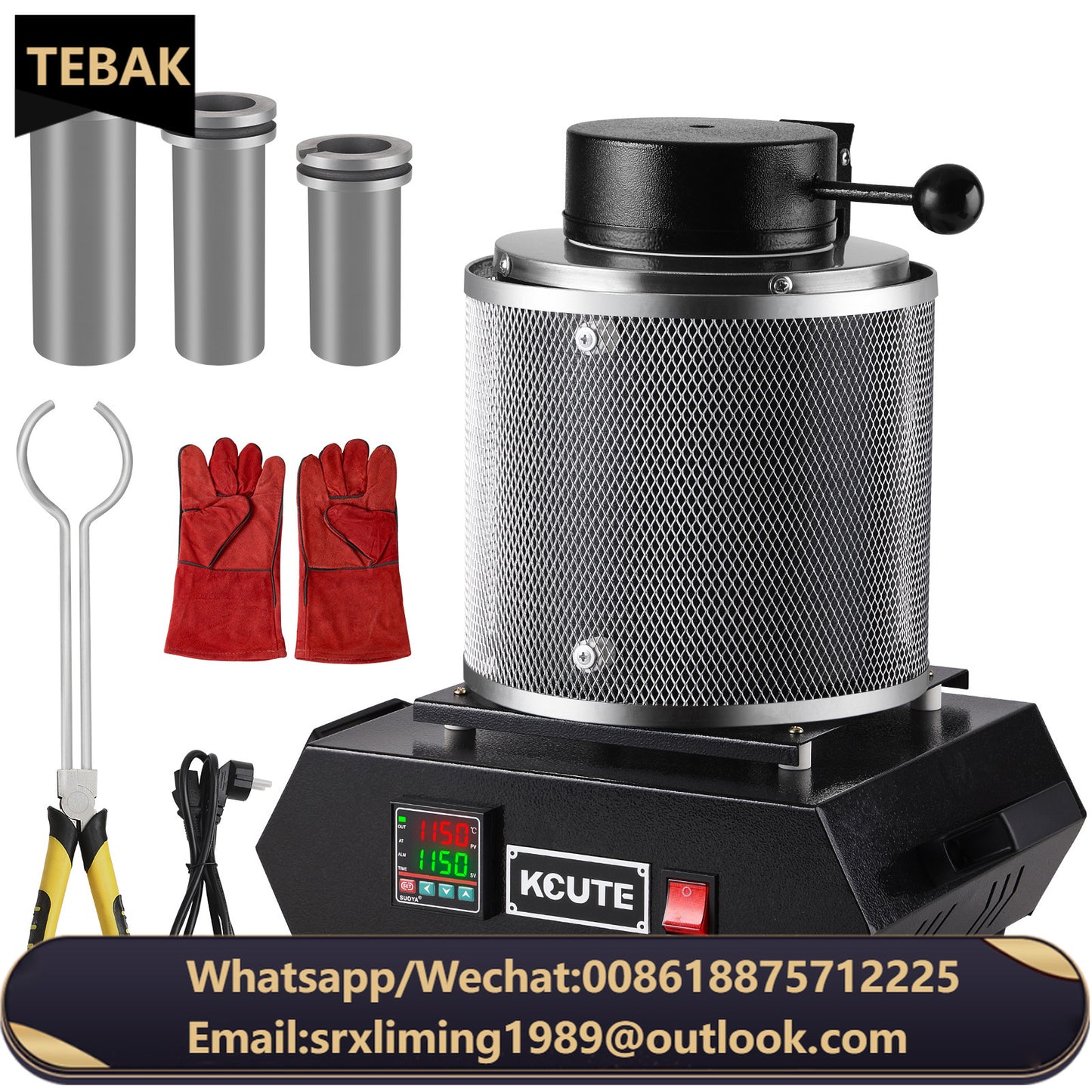 TEBAK Small Household Electric Furnace High-Temperature Resistant Graphite Gold Silver Copper Melting Alchemy Equipment