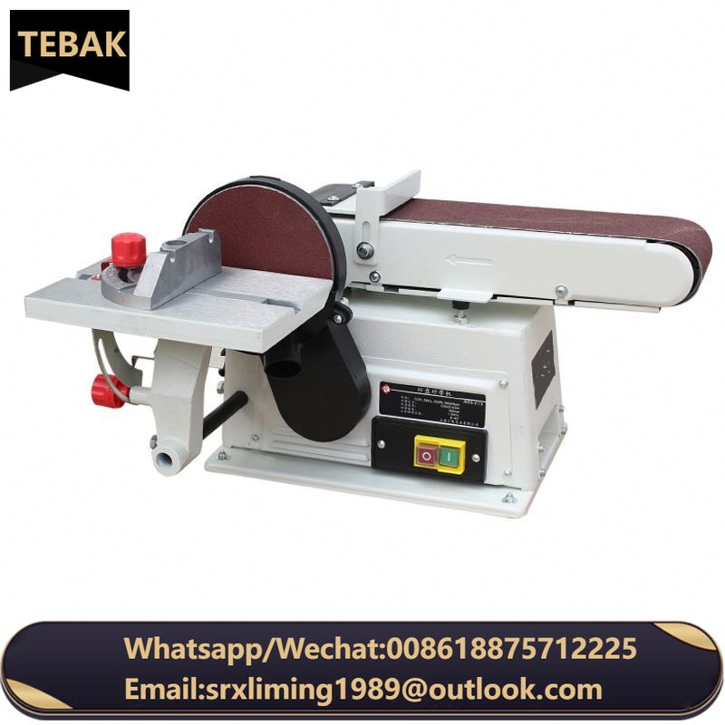 A 500W Vertical Small Desktop Polishing Abrasive Belt Machine Sand Belt Machinery for Woodworking
