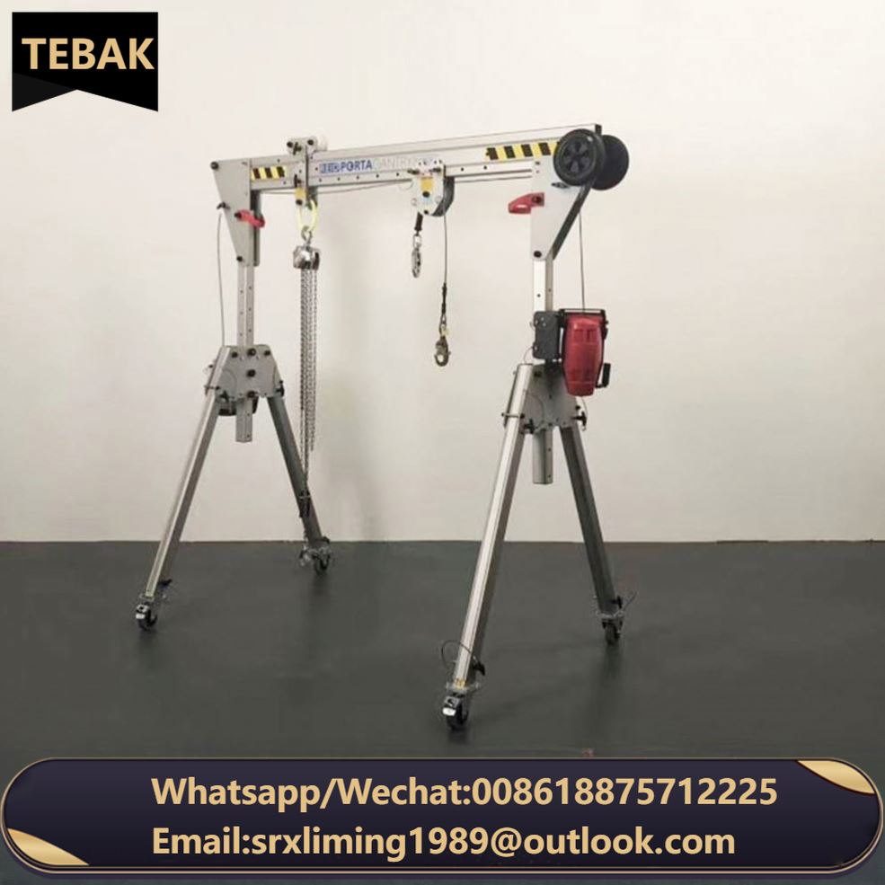 TEBAK 1T-5T Foldable Mini Aluminum Mobile Gantry Crane/Aluminium Light Duty Mini Lifting Adjustable Portable Gantry Crane