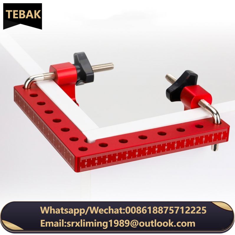 TEBAK W-20 90 Degrees L-Shaped Auxiliary Fixture Splicing Board Positioning Square Angle with Clamp Fixed Clip Ruler Carpenter