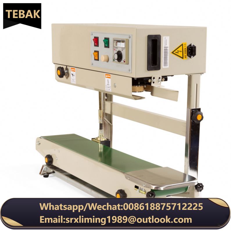 FR-900V Continuous Vertical Film Band Sealer Machine Plastic Bags Automatic Foil Pouch Sealing Machine With Date Printing