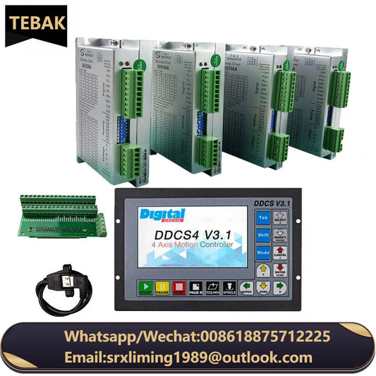 CNC Router 3/4-axis Kit Controller DDCSV3.1 + Stepper Motors Drives 2NS556A For Around 3NM NEMA23/34 motor