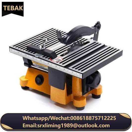 TEBAK 60W Multifunction Mini Bench Saw for Cutting Wood Copper Aluminium Mini Table Saw Mini Cutting Machine DIY Model Cutting