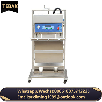 TEBAK Commercial Stainless Steel Powder Liquid Food External Pneumatic Inflatable Sealing Vertical Vacuum Packaging Machine