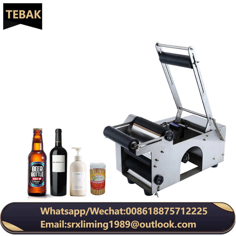 2024 China TEBAK SY50 Bottle Labeling Machine Semi-automatic Round Labeling Stickers Machine for Bottles