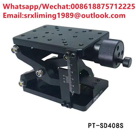 High Precise Manual Lift Z-axis Manual Lab Jack Elevator Optical Sliding Lift lifting platform PT-SD408 PT-SD408S 60mm Travel