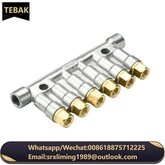 T8618 1-10 Way Volumetric Grease Oil Piston Divider Valve Lubrication System Oil Separator Valve Oil Distributor Manifold Block
