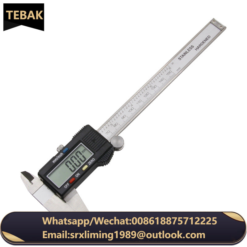 TEBAK Electronic Digital Vernier Caliper 150mm Carbon Fiber Composites Stainless Steel Micrometer Measuring Tool Digital Ruler
