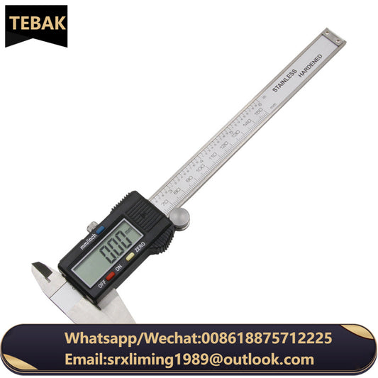 TEBAK Electronic Digital Vernier Caliper 150mm Carbon Fiber Composites Stainless Steel Micrometer Measuring Tool Digital Ruler