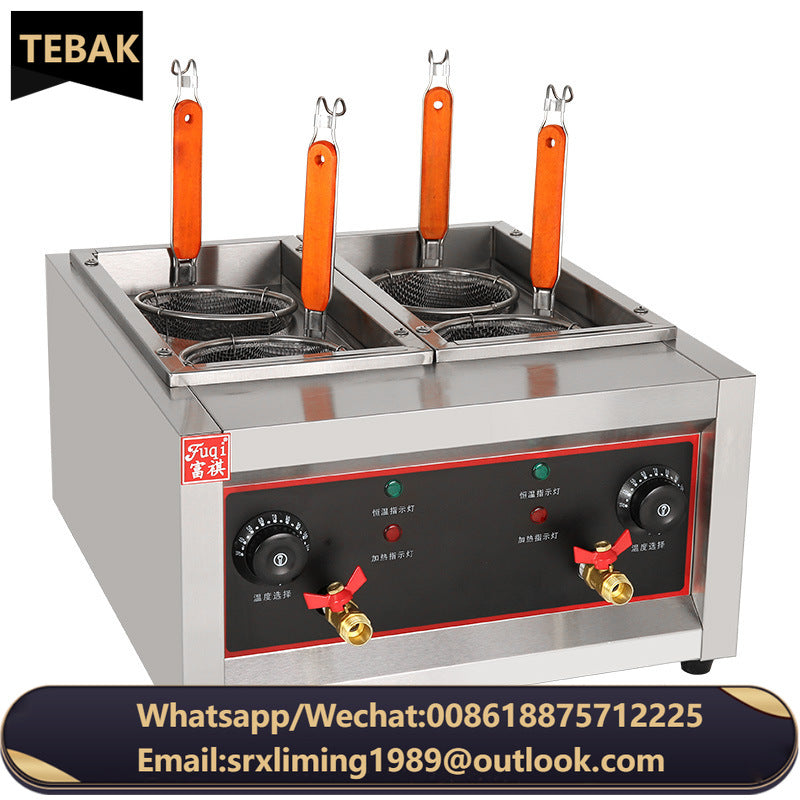 Popular Kitchen Appliances Commercial Heating Noodle Machines Six Heads Electric Noodle Cooker Hot Pot Fryer