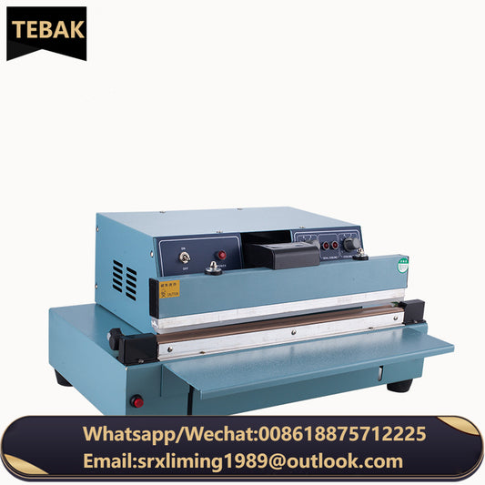TEBAK Semi Auto Heat Pedal Aluminum Food Chemical Materials Plastic Bag Foot Impulse Cutter Sealer Sealing Machine