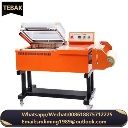 TEBAK 2 in 1 Sleeve Tunnel Case Tool Toiletries Strip Plastic Packaging Pof Film Seal Cutting Shrink Wrapping Machine