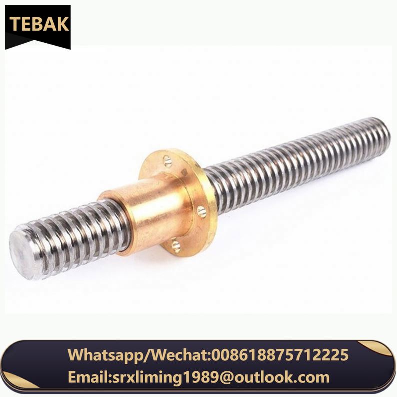 D-11 8mm T8 Stainless Steel Trapezoidal Threaded Rod Screw Pitch 1MM 2MM 4MM Trapezoidal Lead Screw Nut for 3D Printer