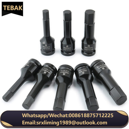 TEBAK 1pcs Metric 1/2 Inch Hexagon Screwdriver Bit Security Bit Set Hex Slotted Star Bit