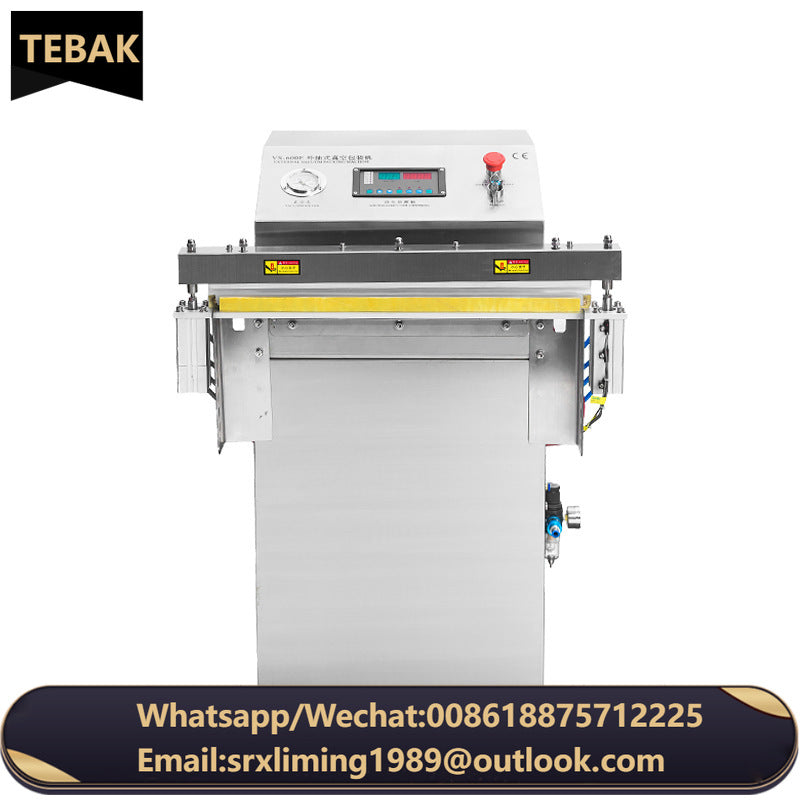 TEBAK VS-600SS Stand Type Automatic Stainless Steel External Nitrogen Gas Flushing Fish Sealing Packing Machine
